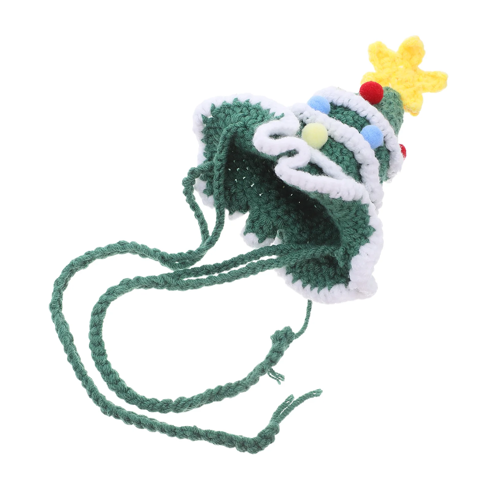 

Christmas Dog Knitted Hat Soft Warm Winter Beanie Crochet Pet Costume Headwear Chin Rope Party Dress Up Cap Green Dog Hat
