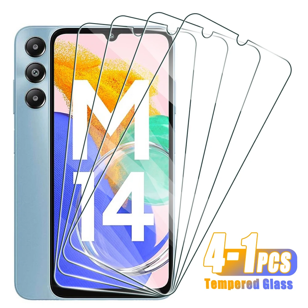 4-1 pçs vidro temperado para samsung galaxy m20 m30 m11 m31 m22 m32 m42 m52 4g 5g protetor de tela em samsung m13 m53 m14 m34 m54