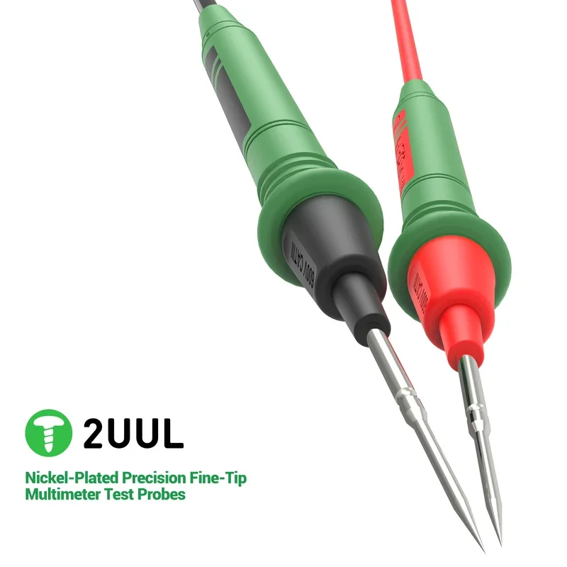 2UUL MT02 Precision Multimeter Test Probes Nickel-Plated Fine Tip Probe Pen Leads Set for Digital Tester Phone PCB Repair Tool
