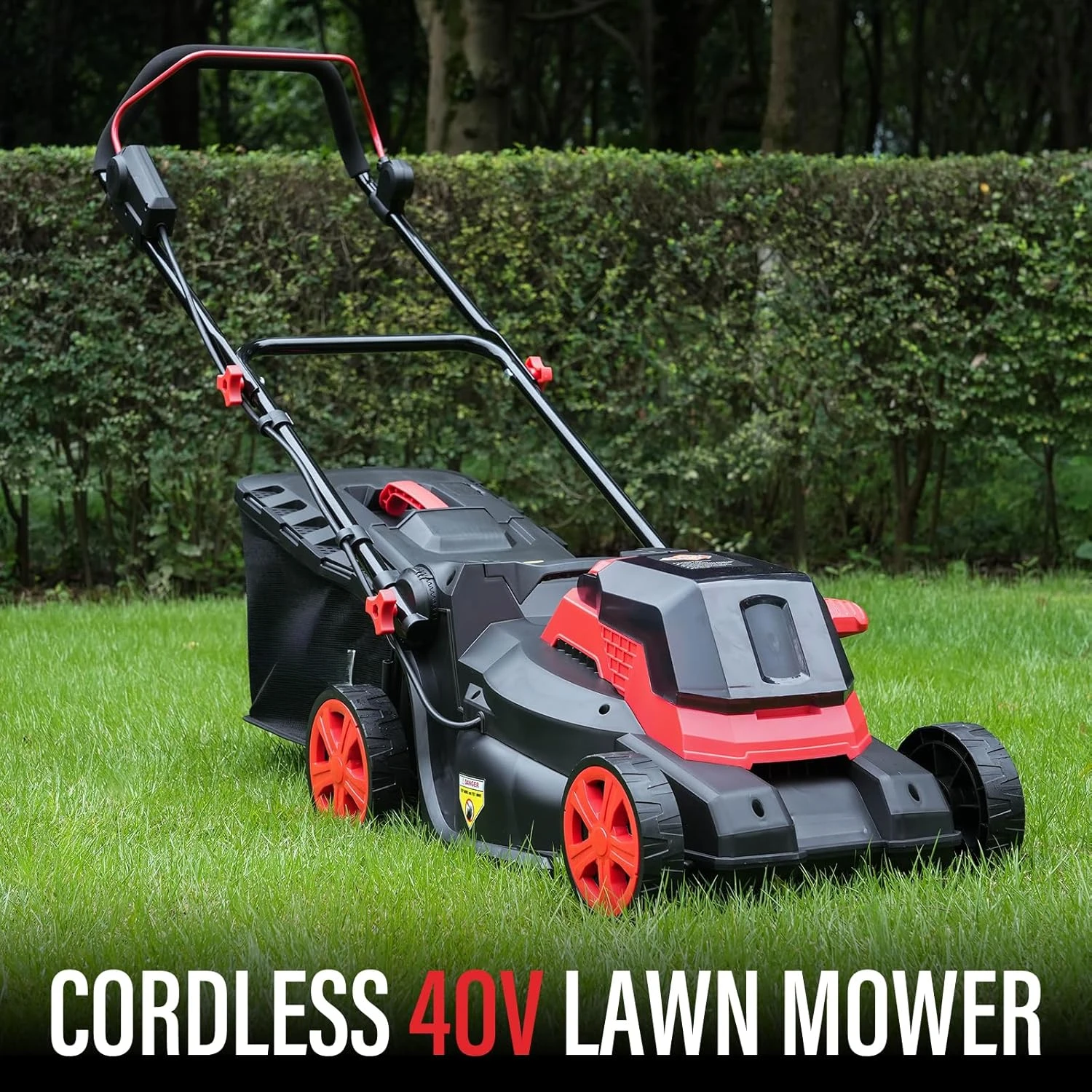 Lawn Mower, 16 in Cordless Electric with 6-Position Height Adjustment, Lawn Mower (2 * 4AH Batteries & Fast Charger Included)