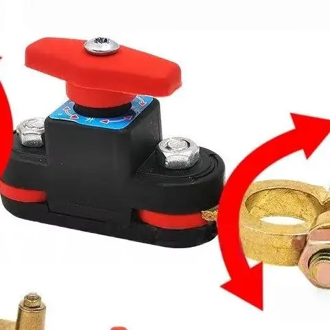 〔Sabrina〕Car Battery Disconnect Switch - Brass Terminal Master Kill Switch for 12V/24V Vehicles