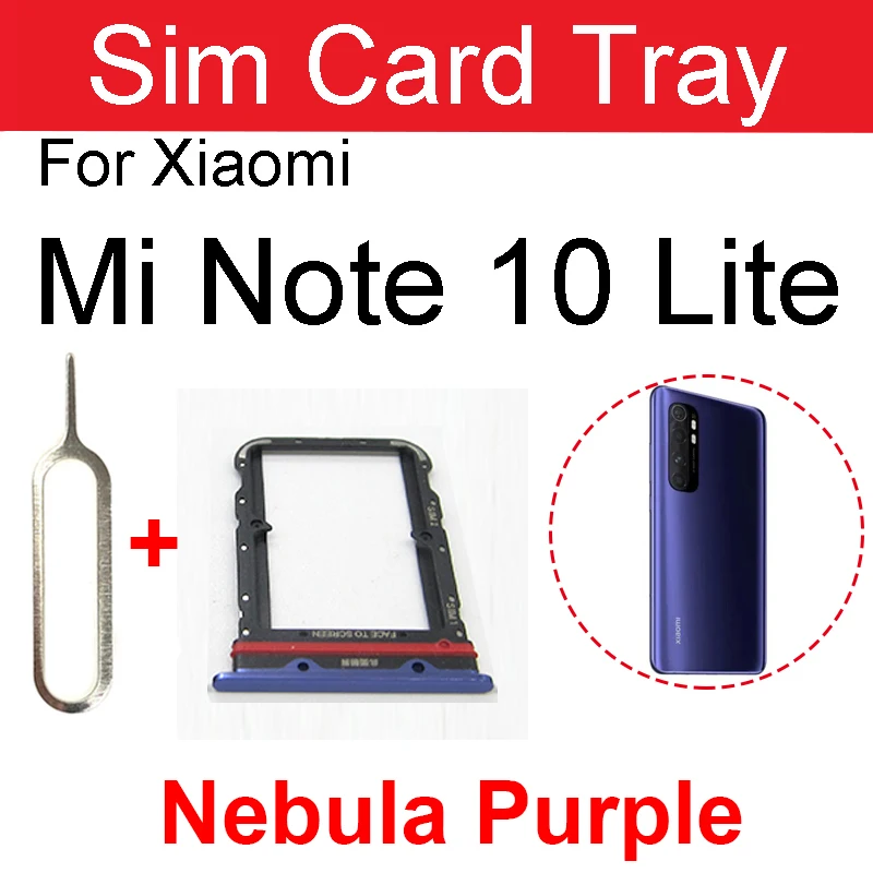 SIM Card Trays For Xiaomi Mi Note 10 10Pro Note 10 Lite SD Memory Reader SIM Care Slot Holder Adapter Replacement Repair Parts