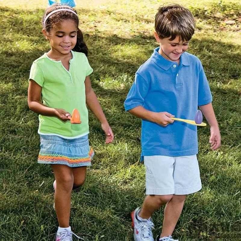 Juego divertido al aire libre para niños, juguete, cuchara para huevos, equilibrio, deporte, cuchara de madera, lanzamiento de bolas, entrenamiento con sentido, rompecabezas de educación temprana, juego de fiesta