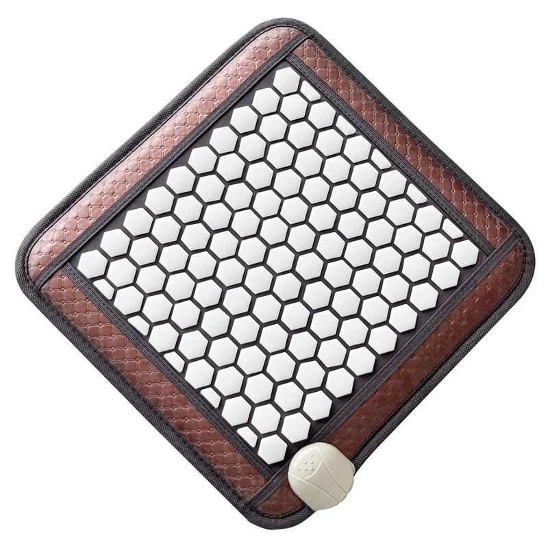 White hexagonal germanium stone tourmaline heating cushion, far-infrared chair pad and back cushion, suitable for all seasons, e