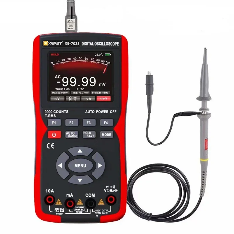 Digital Storage Oscilloscpe Multimeter XE702S Auto True RMS Tranistor Probe Multimetro 48M/S 10Mhz PC Waveform Oscilloscope