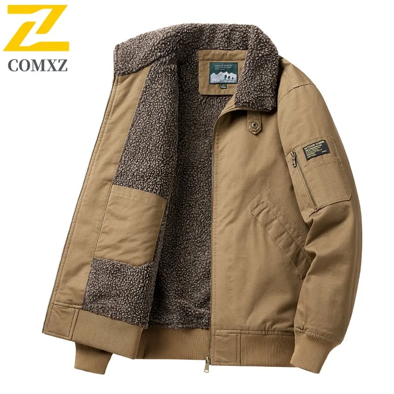 

COMXZ Men Outdoor Padded Jacket Comfort Riding Windproof Durable Coat Casual Street Lightweight Wind Resistant Autumn Clothing