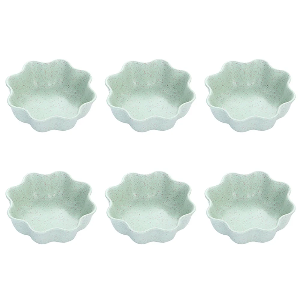 

6pcs Ceramic Sauce Dish Flower Shape Condiment Bowl For Appetizer Dessert Snack Serving Kitchen Supplies Seasoning Plate
