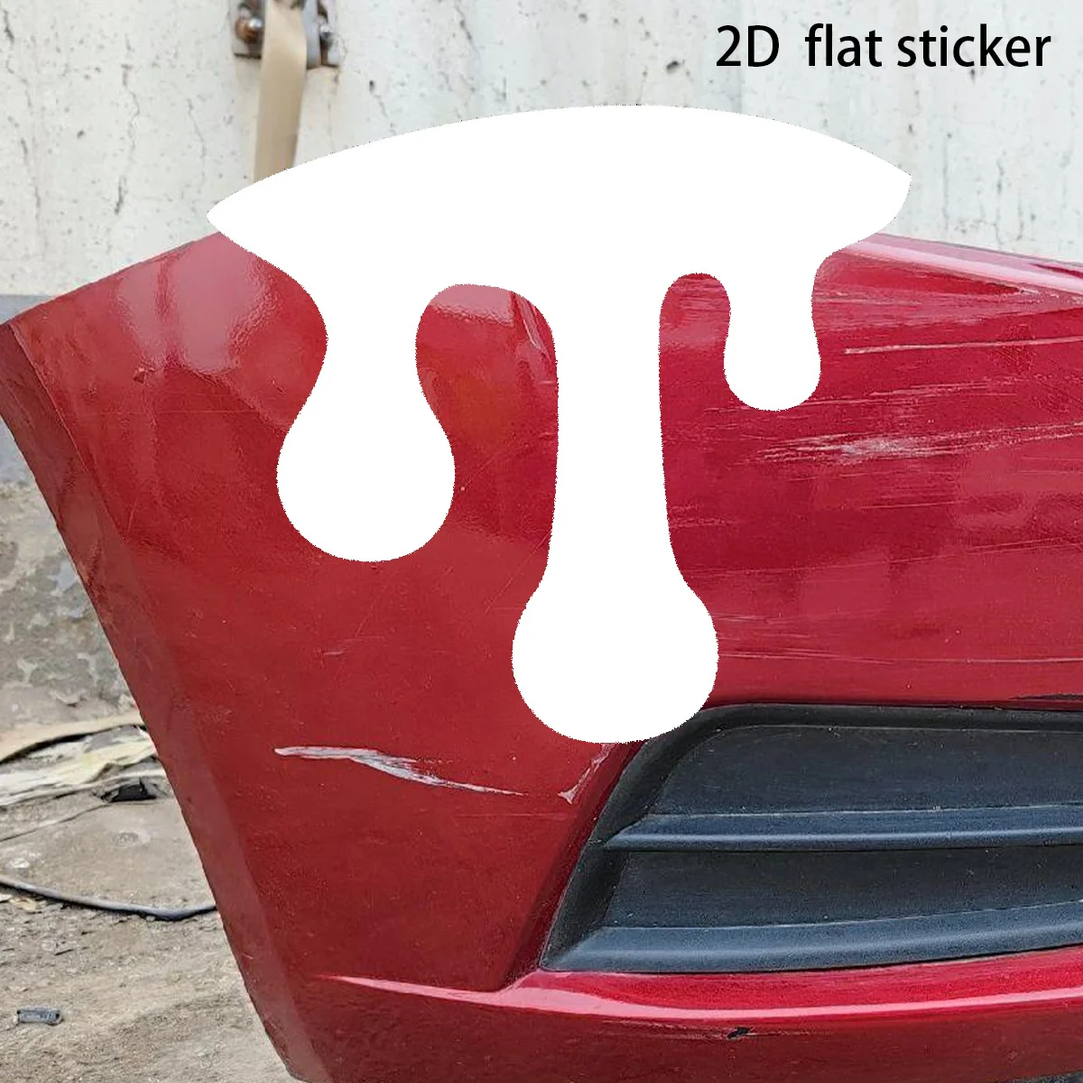 2Pcs 2D Flat Retro Minimalist Dripping Letter Waterproof Vinyl Sticker Car Truck SUV Motorcycle Helmet Window Holiday Decal