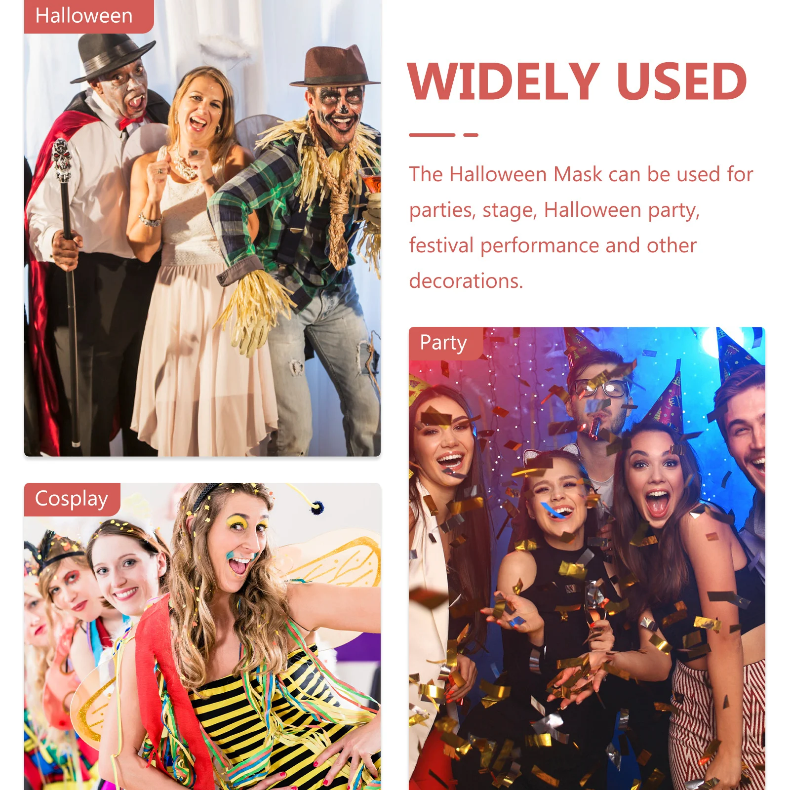 

2Pcs Scary Mask Halloween Costume Creepy Design Party Prank Cosplay Horror Face Mask Haunted House Prop Stage Performance Prop