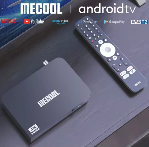 TV Box Android 2024 MECOOL KT2 DVB-T2 Smart TV ip tv tvbox Amlogic S905Y4 Chromecast 2GB 32GB 4K android 12 14 Console Portable