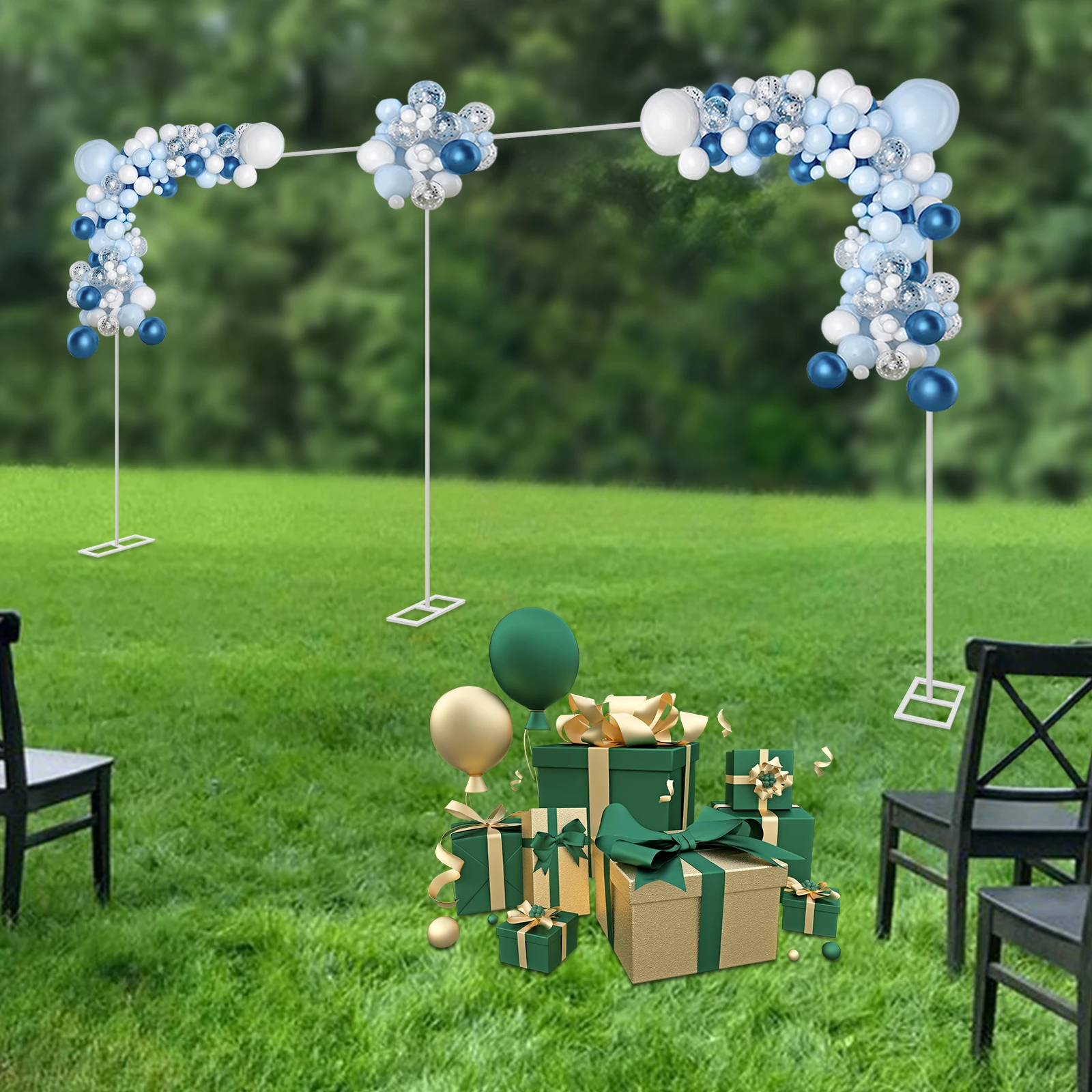 

3Mx6M Wedding Party Backdrop Stage Stand Pipe and Drape Kit Curtain Frame Heavy Duty Carbon Steel Backdrop Stand