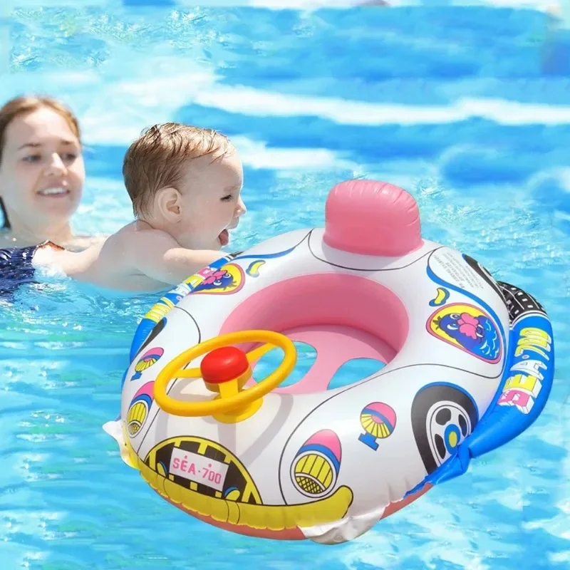 Baby Water Toys Indoor Outdoor Pool Inflatable Float Seat Boat Cartoon Car Swimming Ring Floating Chair Inflatable Model