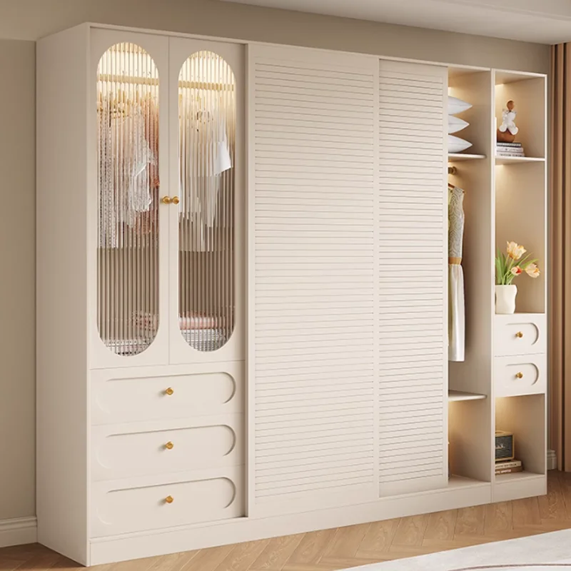 Cubes Luxury Tall Wardrobes Doors Sliding Handle Rack Storage Open Bedroom Wardrobes Clothes Girls Armario De Ropa Furniture