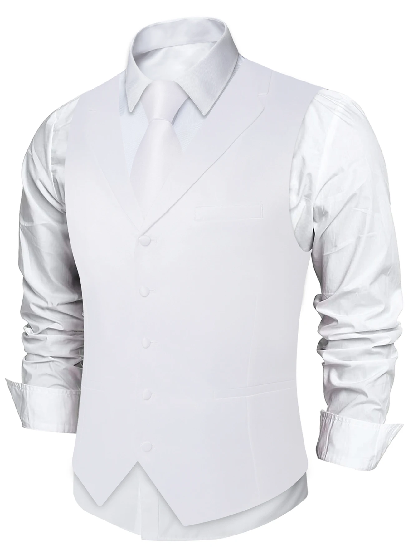 Solid Plain Collared Vest Acce - Mens Formal Look 评论和价格