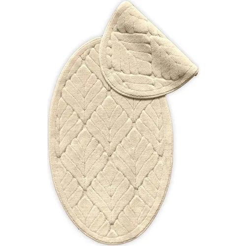 İpekçe Home Clover Beige Cotton Oval Toilet Seat Pad