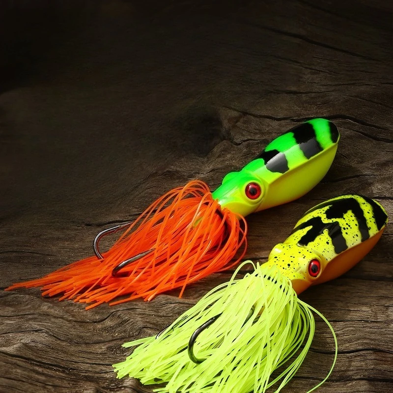 

3pcs 21gFloating Water Colorful Biomimetic Squid Lure Frog Beard Sound BeadChicken Claw Hook Pike Snakehead Salmon Trout Catfish