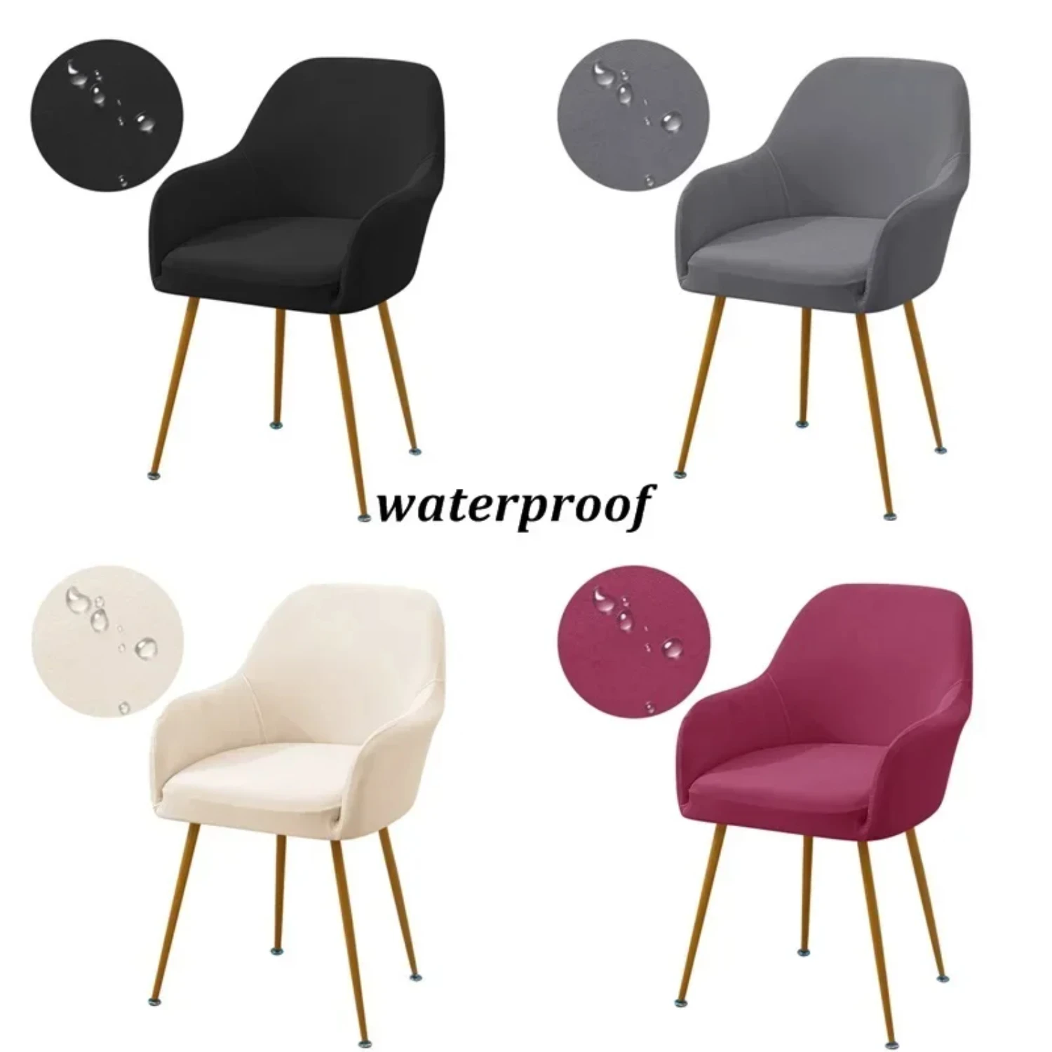 1PC Modern Washable High Elastic Spandex Water Repellent Chair Cover Protector Case for Office Computer Dining Armchair Covers