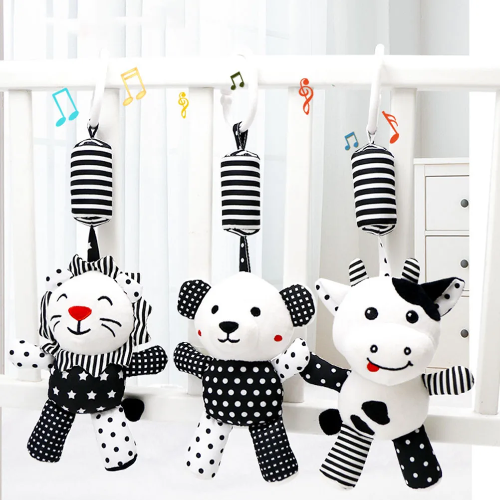 1pc Black White Crib Pendant Hanging For Baby Grasping Visual Stimulation Early Education Plaything Crib Pendant