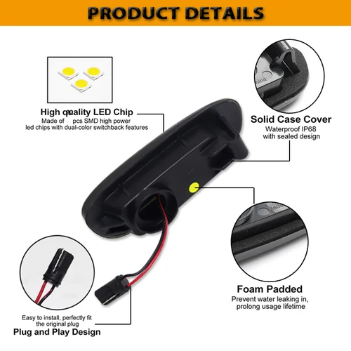 Imagen 2 del producto Luces LED ámbar dinámicas de señal de giro de posición lateral delantera para 1993 1994 1995 1996 1997 1998 1999 2000 2001 Subaru Impreza GC GM GF