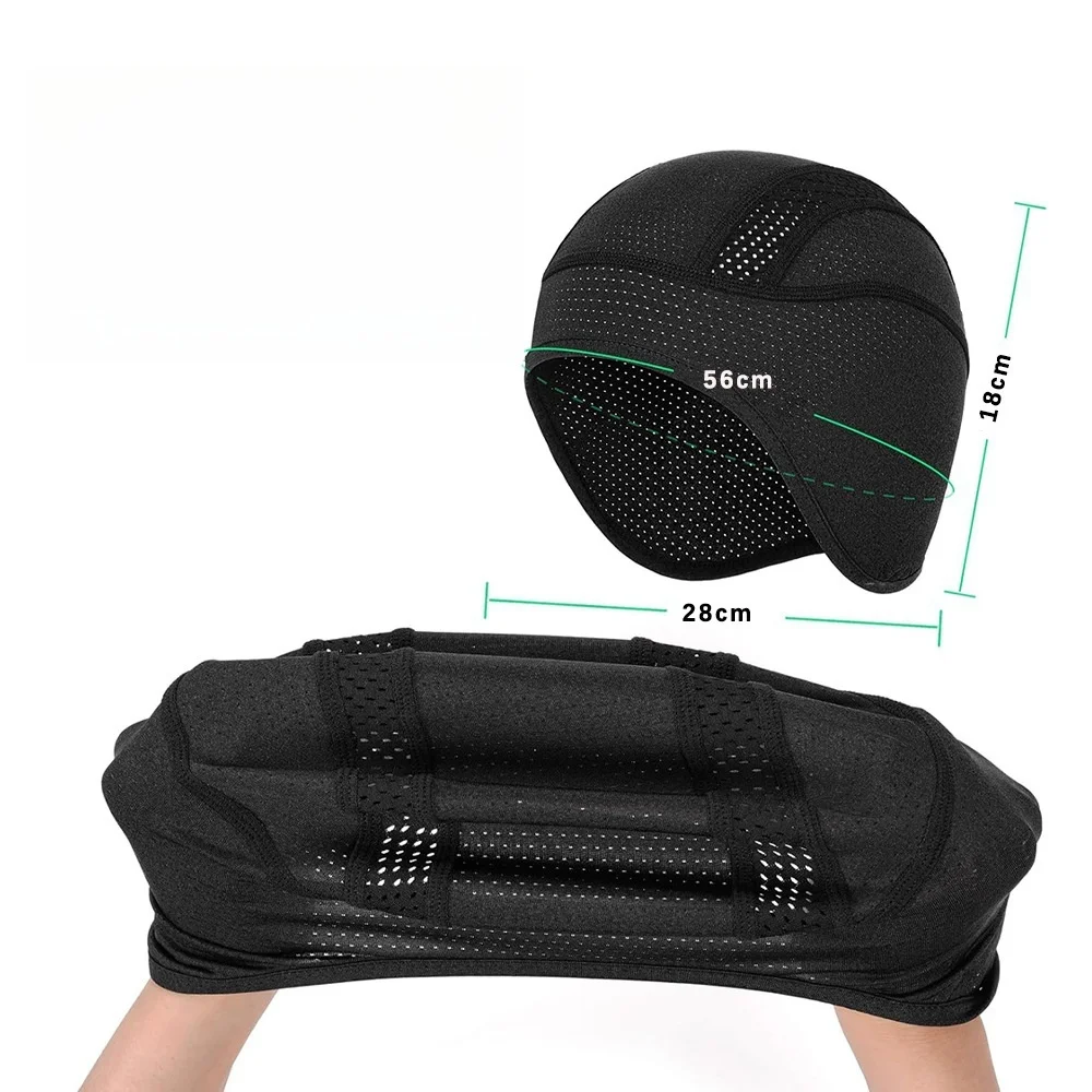 Thin Mesh Cooling Skull Cap Helmet Liner with Ears Flaps, Breathble Cycling Running Hat Bike Cap, Fits Under Helmets