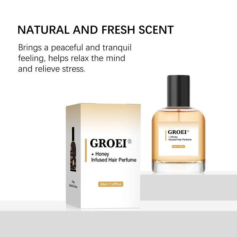 بخاخ عطر GROEI Honey Hair - عطر يدوم طويلاً مع عسل طبيعي وزيت الأركان، يضيف اللمعان ويقلل التجعد، زجاجة 50 مل. #6