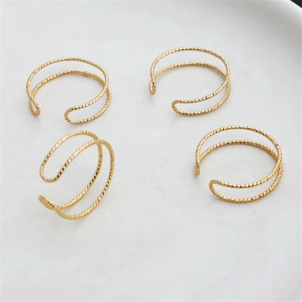 14K Gold-coated Double-Layer Copper Wire, Handmade Bead Winding, DIY Accessories, Double-Stranded Ring