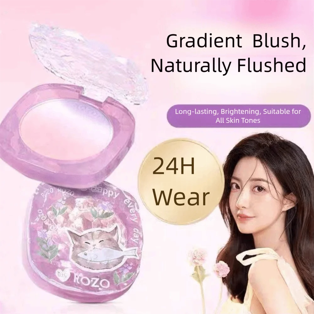 Fard di colore sfumato rosa pesca Palette di fard per il viso con flash fine impermeabile Fard in crema con finitura opaca nuda naturale Cosmetici quotidiani