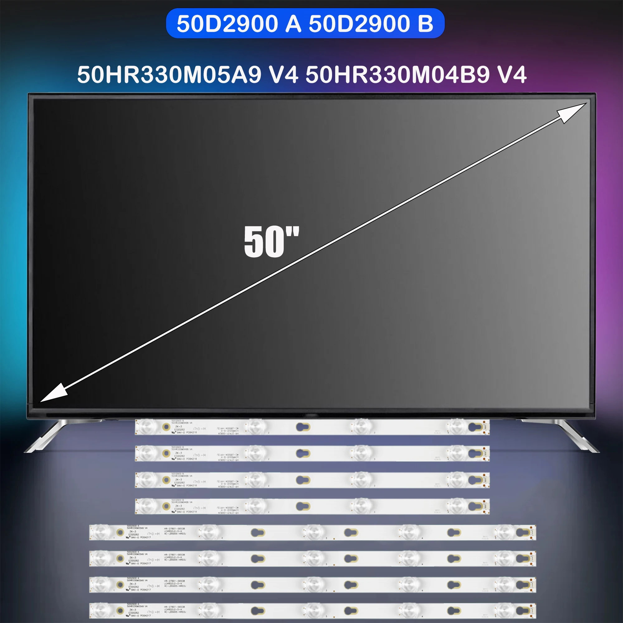 

LED Backlight strip for D50A810 L50E5800A L50E5800A-UD L50P2-UD L50P2US 50D2900 4C-LB5004-HR13J 4C-LB5004-HR14J 4C-LB5005-HR01J