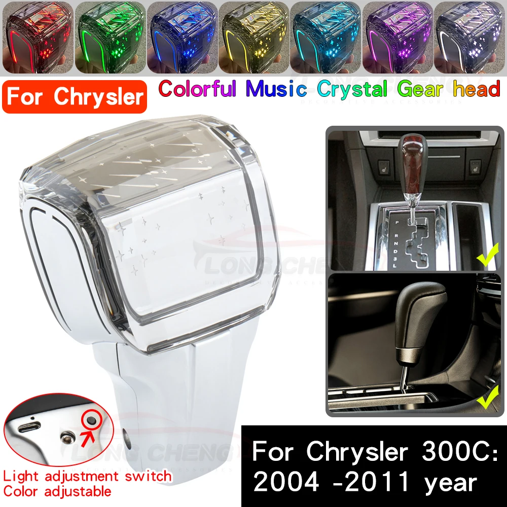 

LED Crystal Shift Knob for Chrysler 300C 2007 Colorful Light Musical Melody Automatic Gear Shift Lever Handle Shifter car