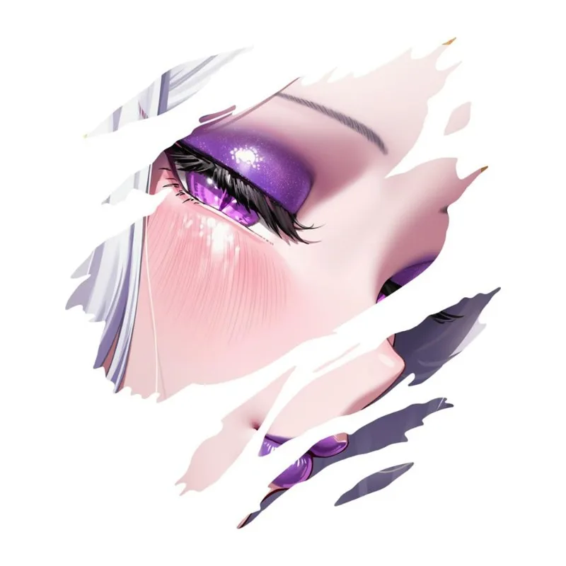 Sexy Anime Eye Makeup with Tear Car Decal, Waterproof Vinyl Sticker for Auto, Laptop & Fridge Decor