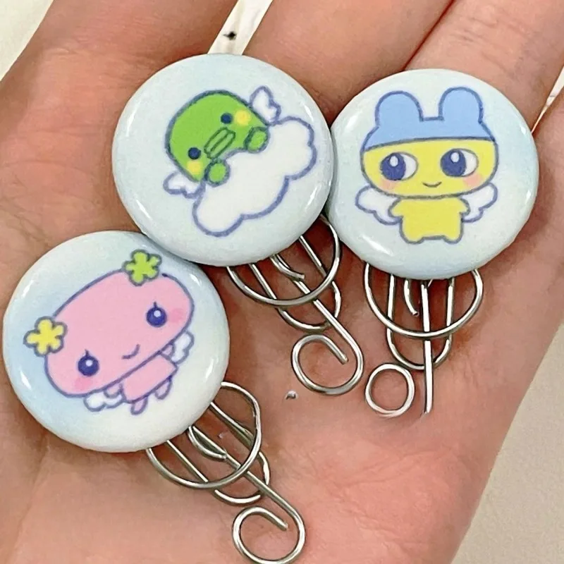 Kawaii Tamagotchi Little Angel Character Mini Button Badges Cute Cartoon Round Lapel Pins Sweet Brooch Accessories Gift view 4