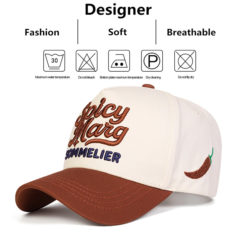 Unisex SPICY MARG SOMMELIER Embroidery Baseball Caps Spring Autumn Outdoor Adjustable Casual Hats Sunscreen Hat Sports Cap - view 6