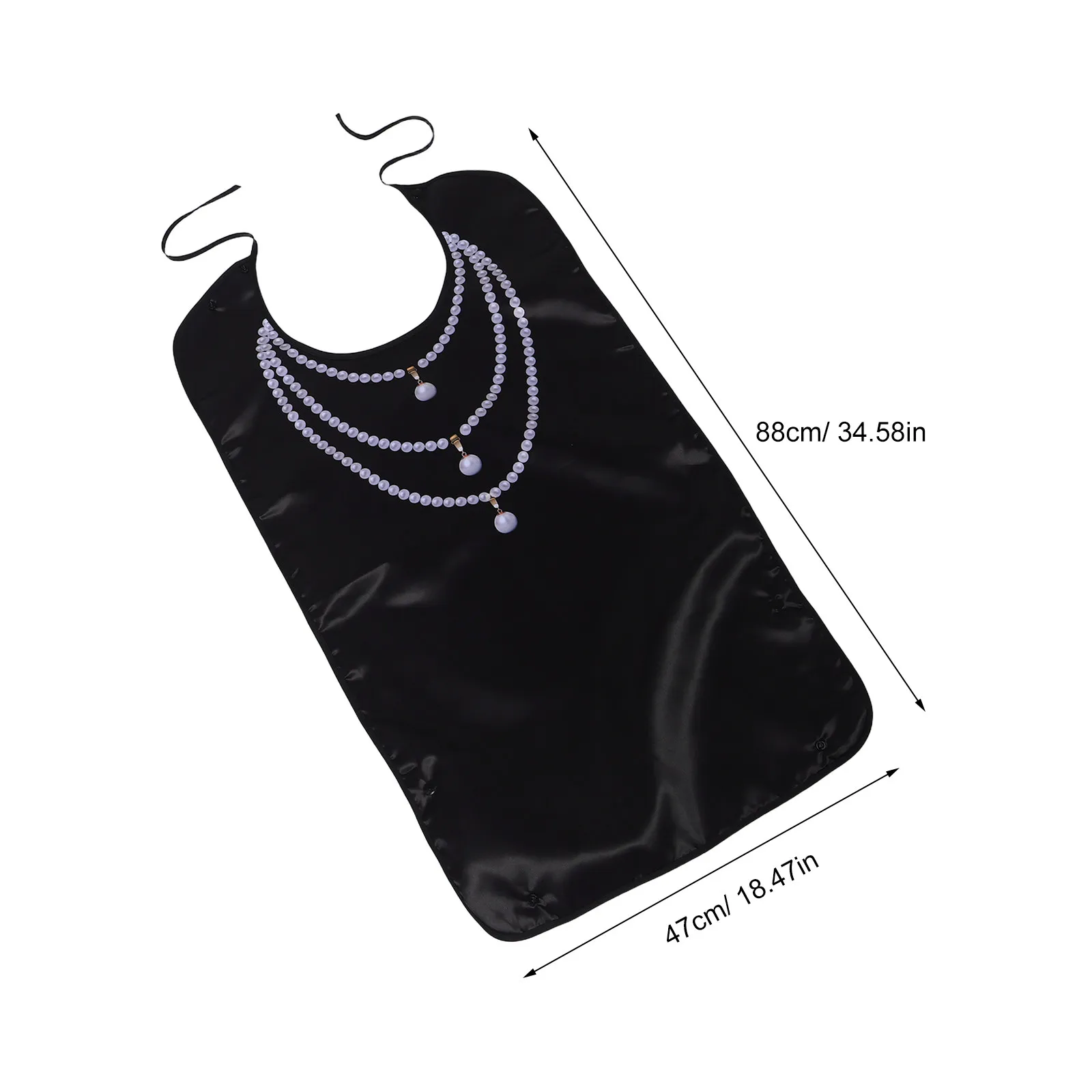 Waterproof Adult Bib Pearl Pattern Elegant Reusable Clothing Protector for Elderly Women Dining Senior Bibs Waterproof Apron