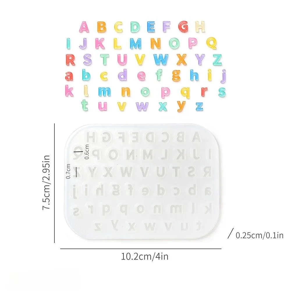 Silicone Letter Epoxy Mold DIY Heat-resistant Mini Letter Crystal Mould Non-stick Resin Key Pendant Mold for Jewelry Accessories