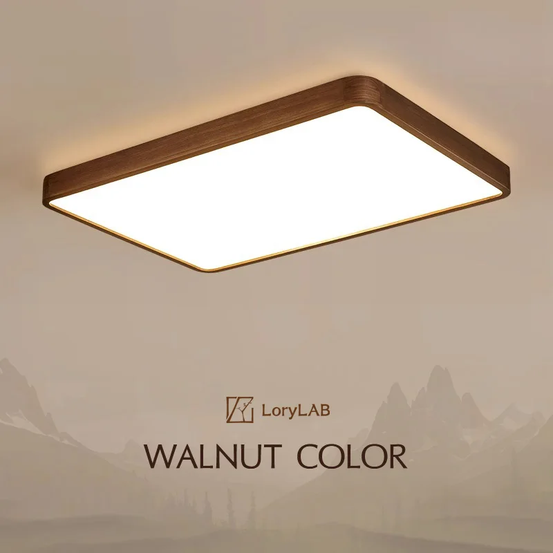 

Walnut Color Flush Mount, Wabi-sabi Modern Minimalist Style, Ceiling light for Living room, Bedroom, dining Room, Study Room