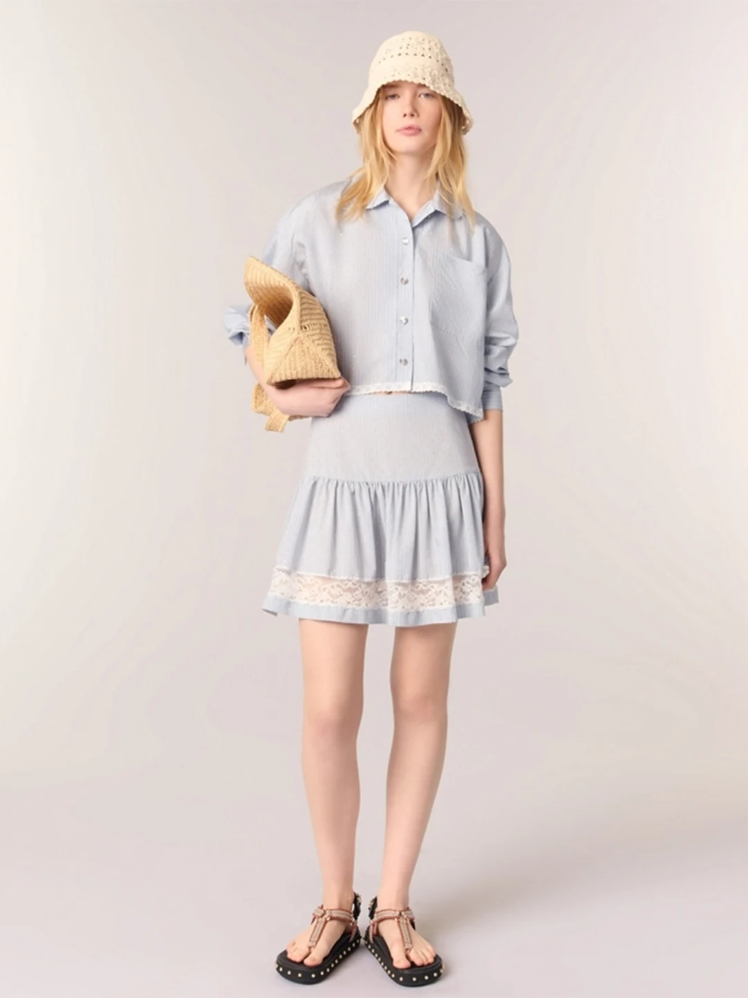 

MaSande Fall Winter New Faion High Waist ort Skirt Women's Embellied Diamond Striped Skirt Ci Commute Par Casual