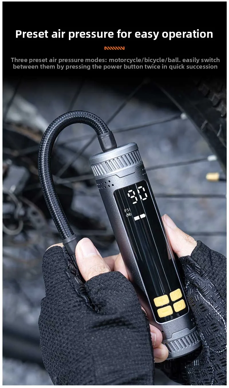 ENLEE Neuer Intelligenter Tragbarer Luftkompressor Kabelloser Elektrischer Reifenfüller Digitaler Druckmesser Fahrrad- und Motorrad-Reifenfüller – Detail 10