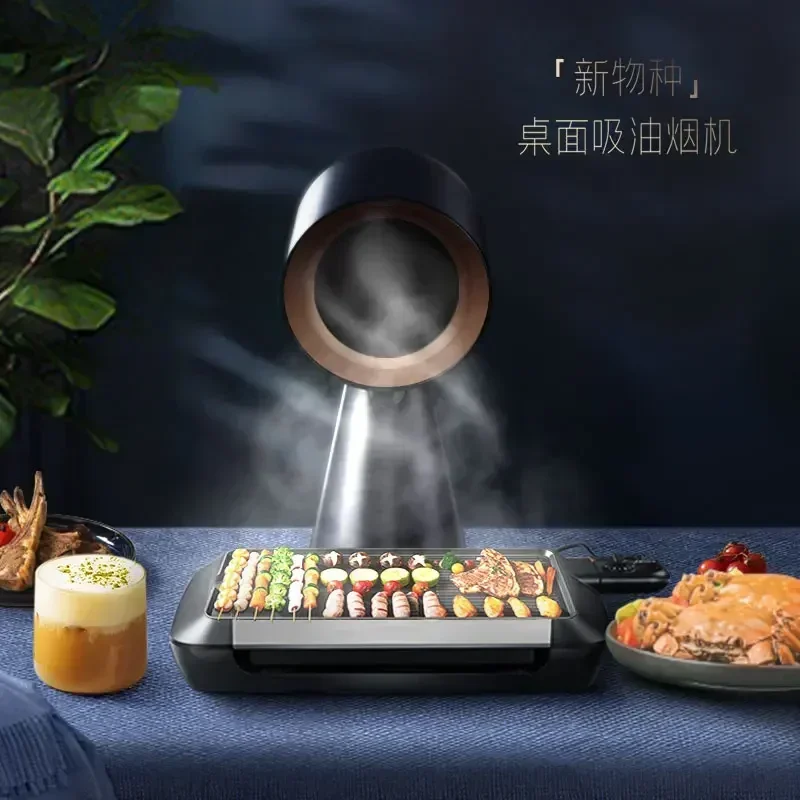 Haotaitai Home Handheld Mini tragbare Hot Pot Barbecue Begleiter Desktop-Dunstabzugshaube ohne Stanzen