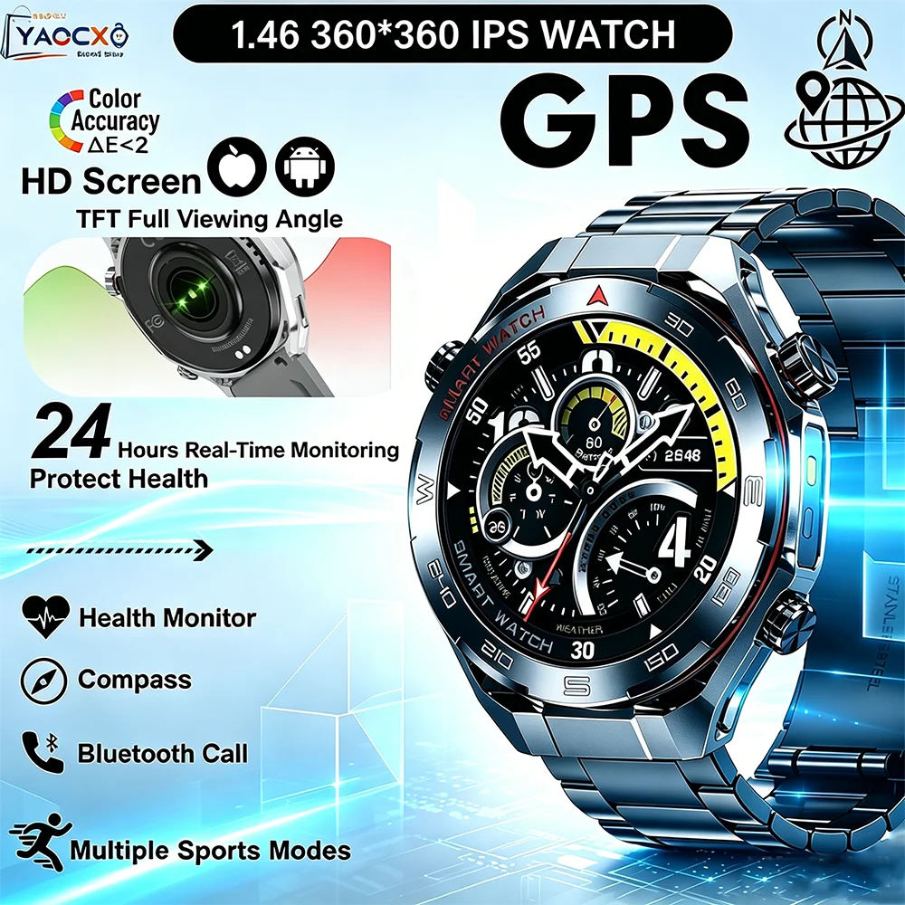 

2026 Trendy Smart Wristwatch Multiple Sports Modes IP67 Waterproof All Day Health Monitoring Built In Call Receive Dial Function