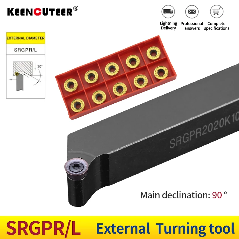 SRGPR/L SRGPR1616/2020/2525 CNC External Turning Holder Use RPMT/RPGT/RDMW08T2/10T3/1204 carbide insert Cutter Lathe Tool holder