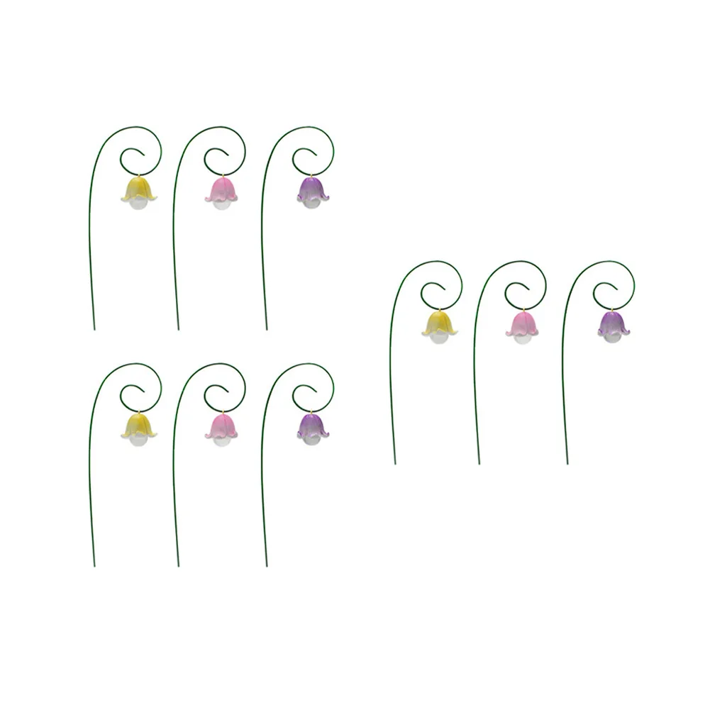 For Garden Decoration Purple Pink Yellow Lily Of The Valley Garden Decoration Resin Plant Decor Realistic Floral Design