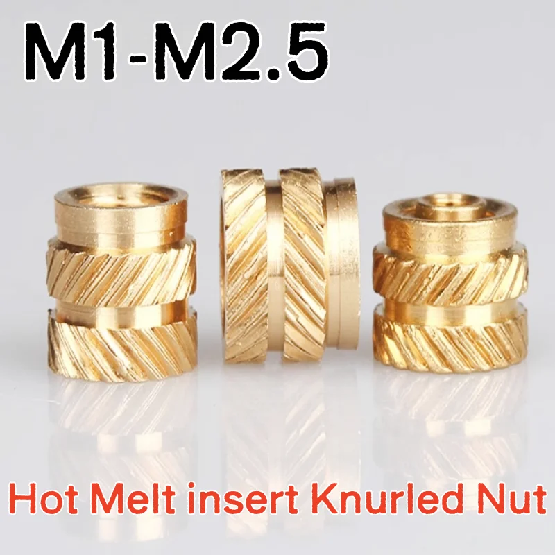 M1 M1.4 M1.6 M1.7 M2 M2.5 Insert Messing Moer Dubbele Twill Injectie Inbedding Moer voor 3D Printer Plastic Case