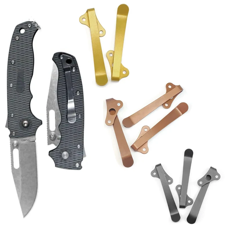 Cuchillo de Material de titanio personalizado CNC, 3 colores, Clip de bolsillo estándar para cuchillos Demko AD20 AD20.5, abrazadera trasera, pieza de repuesto para fabricación DIY