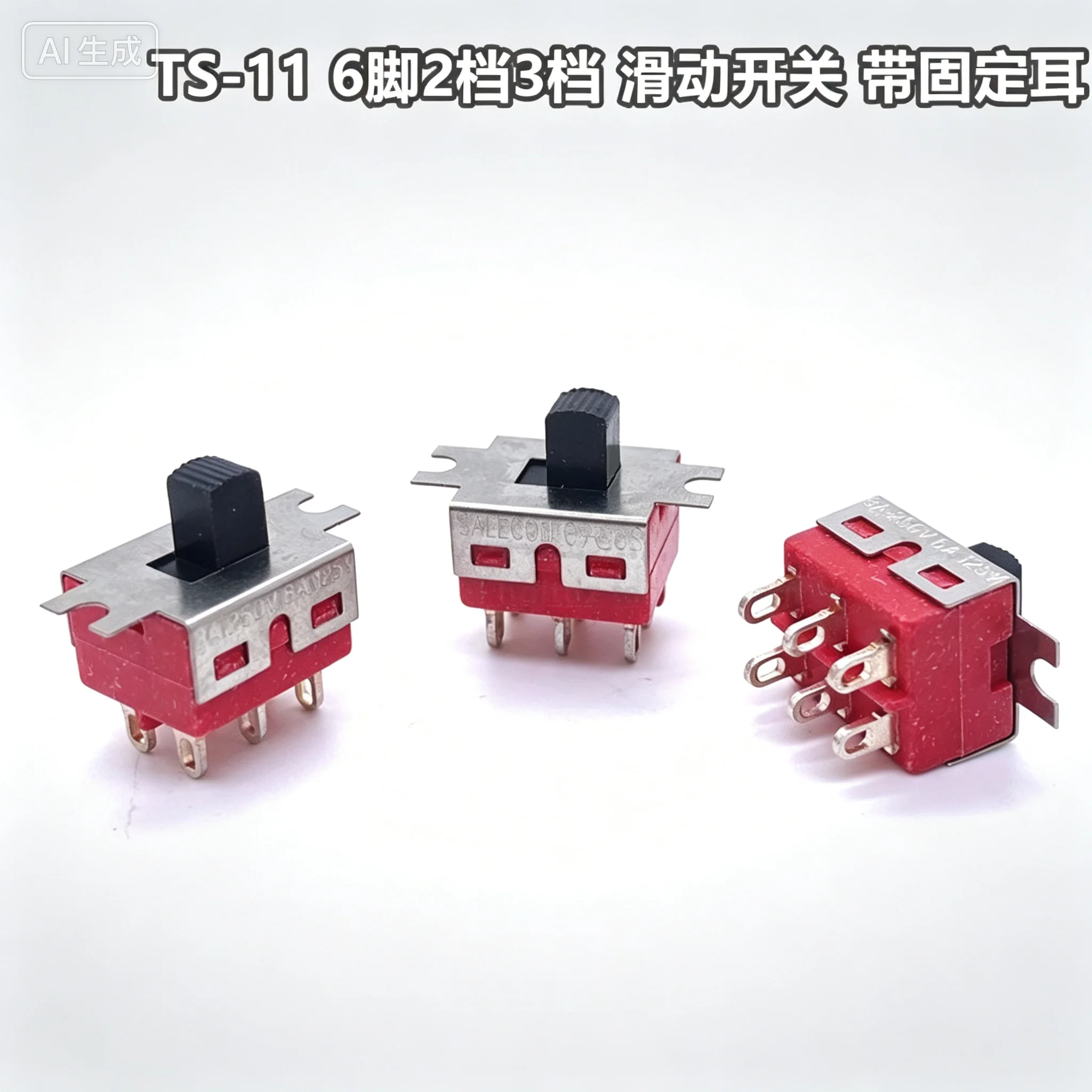 TS-11 TS-12 Slide Switch 6Pin 2/3 Position DPDT With Fixed Tab