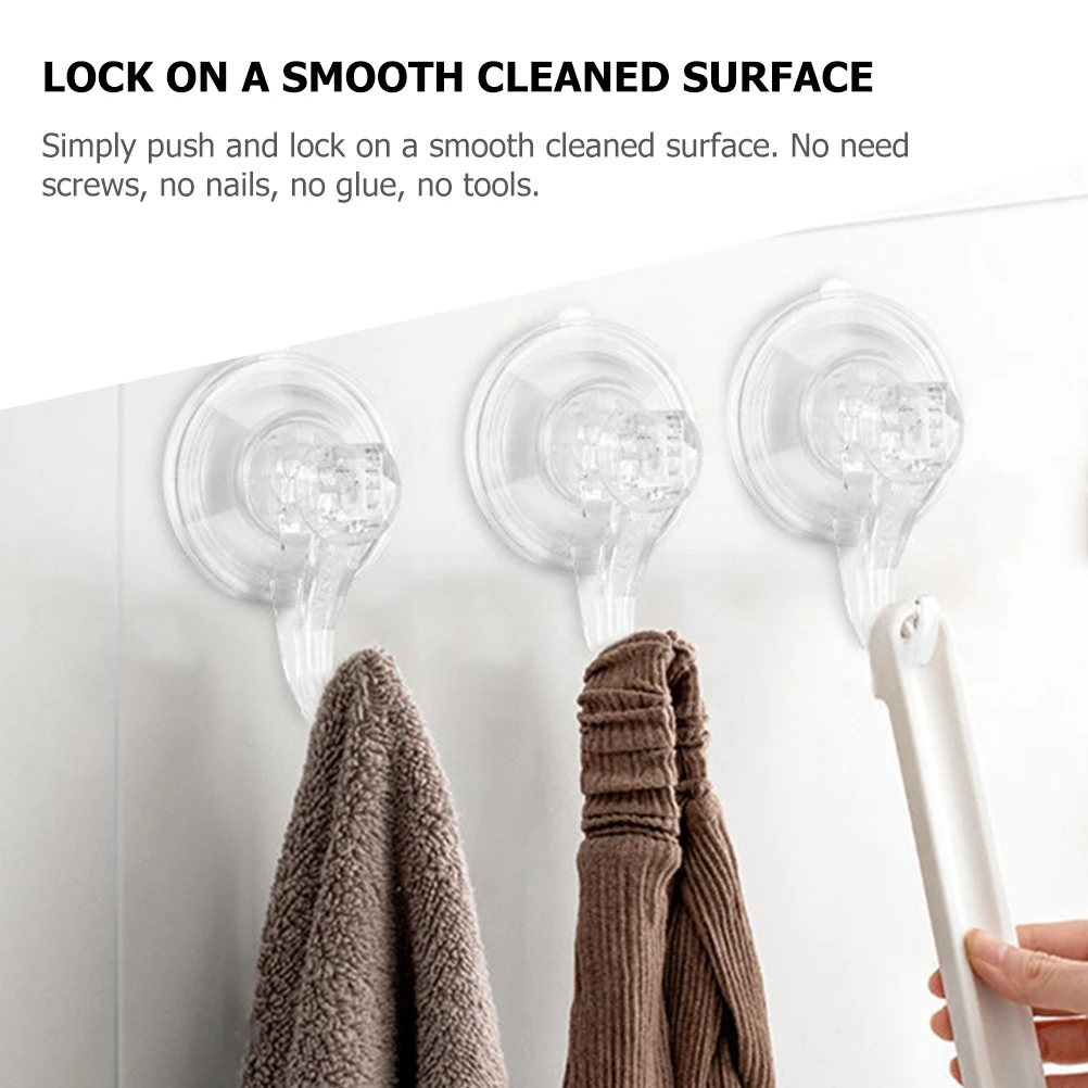 

3pcs Heavy Duty Suction Cup Hooks Reusable Bathroom Towel Hangers Shower Curtain Hooks Kitchen Utensil Hangers No for Glass