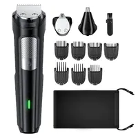 Beard Trimmer Hair Clipper for Men, 13 Piece Men’s Grooming Kit with Cordless Rechargeable Hair & Nose Trimmer Electric Shaver