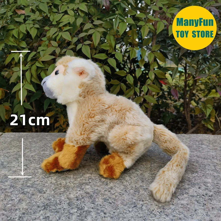 Realistic Squirrel Monkey Plush Toy Lifelike Saimiri sciureus Stuffed Animal Jungle Monkey Plushie, Lemur Doll Collectors