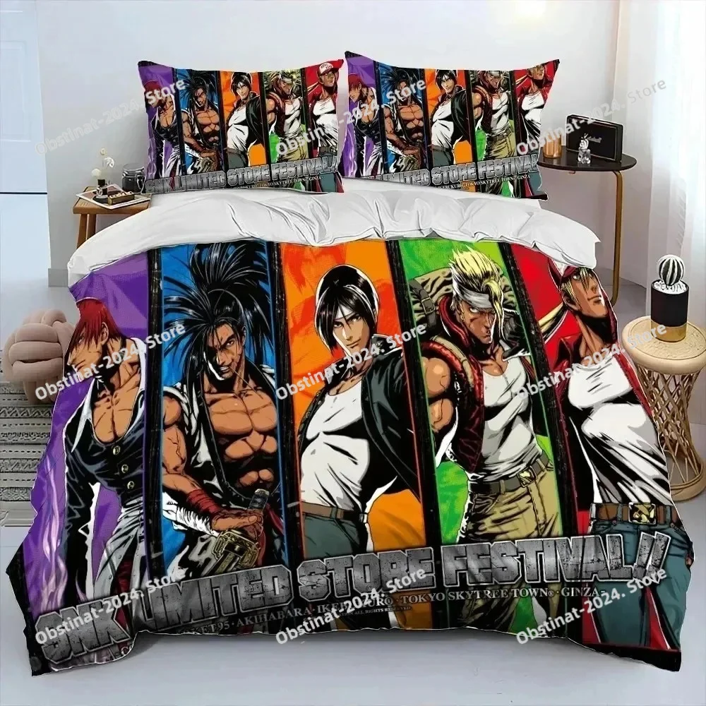 

3D Print King Of Fighters Retro Game Bedding Set Duvet Cover Bed Set Quilt Cover Pillowcase Comforter King Queen Size Boys Adult