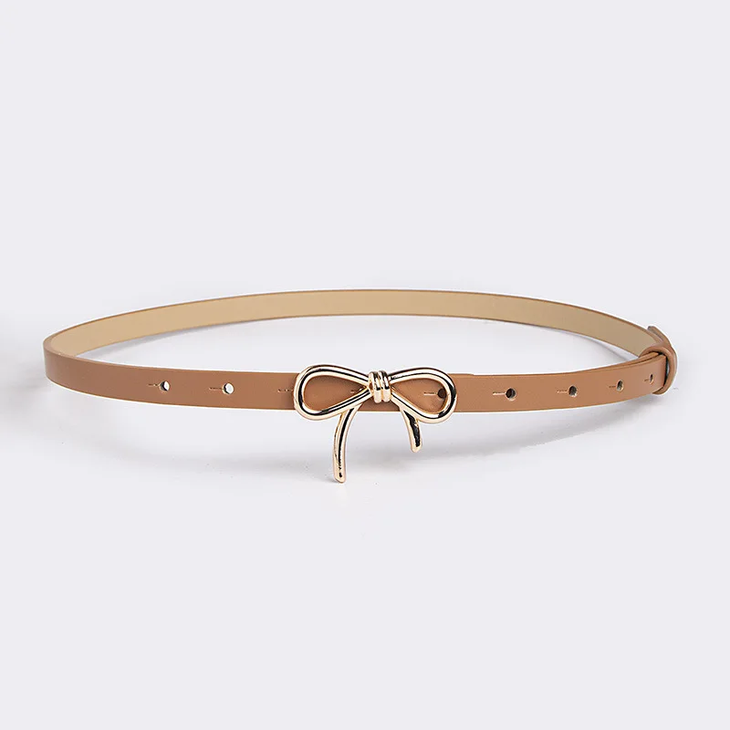 Bow Detail Bowknot Element Versatile Skinny Belt Candy-Colored Belt Trending Accessory