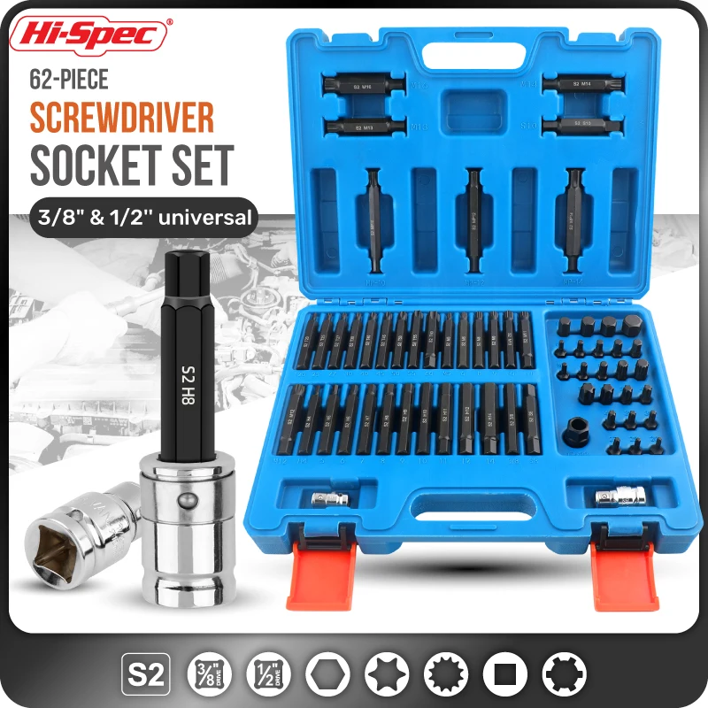 oi especificacao 62 63 pecas hex cabeca allen chave broca conjunto s2 liga de aco universal chave de fenda bit conjunto soquete ferramenta de mao 01